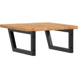  Zidna polica za umivaonik od čelika i masivne hrastovine Smeđa 50 x 50 x 2.5 cm | shoptok.hr