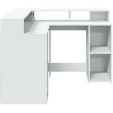  Radni stol s LED svjetlima bijeli 130 x 130 x 91 cm drveni | shoptok.hr