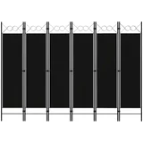 pregrada sa 6 panela crna 240 x 180 cm