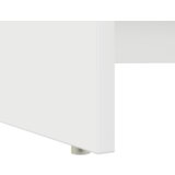 vidaXL Miza s shranjevanjem Bela 120.5x44x88.5 cm Iverna plošča | Shoptok.si