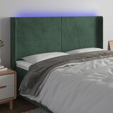  the living store led posteljno vzglavje temno zeleno 183x16x118/128 cm žamet - led vzglavje, (21452120) Cene