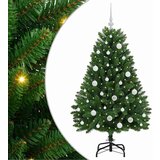 vidaXL Umestno božično drevo z LED lučmi Zelena 150 cm PVC in kovina | Shoptok.si