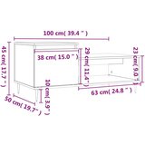  Stolić za kavu boja sivog hrasta 100x50x45 cm konstruirano drvo | shoptok.hr