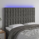 The Living Store led posteljno vzglavje temno sivo 144x5x118/128 cm žamet - led vzglavje, (21487851) Cene