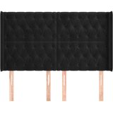  Uzglavlje s ušima crno 163x16x118/128 cm baršunasto | shoptok.hr
