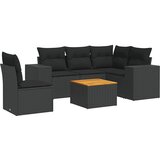  6-dijelni set vrtnih sofa s jastucima crni od poliratana | shoptok.hr