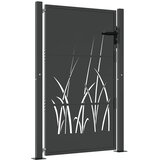  Vrtna vrata antracit 100x125 cm dizajn s čeličnim travom | shoptok.hr