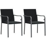 Maison Chic Vrtni stoli - Stol za vrt z blazinami 2 kosa črni 56x59x84 cm poli ratan JS2127, (21876877) Cene