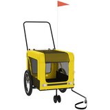 Prikolica za bicikl za ljubimce žuto-crna od tkanine i željeza | shoptok.hr