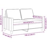  Dvosjed od tkanine smeđi 120 cm | shoptok.hr