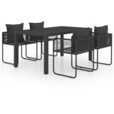  5-dijelni vrtni blagovaonski set od PVC ratana crni | shoptok.hr