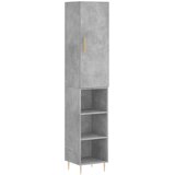  Visoka komoda siva betona 34,5x34x180 cm od konstruiranog drva Slike