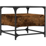  Stolić sa staklenom površinom boja hrasta 50x50x45 cm čelik | shoptok.hr