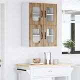  Zidni stakleni ormarić 2 pcs Umjetnički hrast 60 x 31 x 40 cm | shoptok.hr
