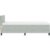vidaXL Box Spring postelja z vzmetnico svetlo siva 90x200 cm žamet | Shoptok.si