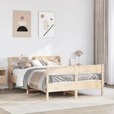 vidaXL Posteljni okvir brez vzmetnice 120x190 cm trdna borovina Cene