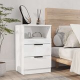  Noćni ormarići 2 kom visoki sjaj bijeli od konstruiranog drva | shoptok.hr