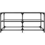  Stolić s prozirnom staklenom površinom 98,5x50x45 cm čelik | shoptok.hr