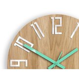  Drveni zidni sat slim bela-mentol | ePonuda.com