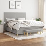 The Living Store Box spring postelja z vzmetnico svetlo siva 160x200 cm žamet - Box Spring Postelja, (21491305) Cene