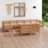 The Living Store Vrtna garnitura 10-delna medeno rjava trdna borovina - Vrtna Sedežna Garnitura, (21470435) | Shoptok.si