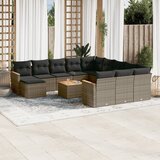  13-dijelni set vrtnih sofa od poliratana s jastucima sivi | shoptok.hr