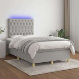  Box spring s madracem LED svjetlosivi 120x200 cm tkanina | shoptok.hr