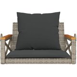  Klupa za ljuljanje s jastucima siva 63x62x40 cm od poliratana | shoptok.hr