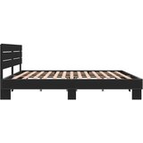  Okvir za krevet crni 200 x 200 cm konstruirano drvo i metal | shoptok.hr