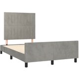 vidaXL Posteljni okvir z vzglavjem svetlo siv 120x190 cm žamet | Shoptok.si