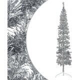  Tanka umjetna polovica božićnog drvca sa stalkom srebrna 240 cm | shoptok.hr