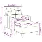 vidaXL Fotelja s tabureom tamnosiva 60 cm baršunasta | shoptok.hr