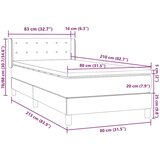 vidaXL Box spring postelja z vzmetnico temno siva 80x210 cm žamet | Shoptok.si