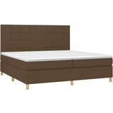  Krevet box spring s madracem LED tamnosmeđi 200x200 cm tkanina | shoptok.hr