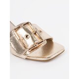 GOODIN Tweed gold mules on a heel | Shoptok.si