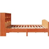  Knjižna postelja brez vzmetnice vošč. rjava 180x200 cm borovina, (21609054) | Shoptok.si