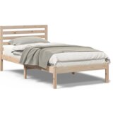 vidaXL krevetna konstrukcija smeđa 75 x 190 cm čvrsta borova drva | shoptok.hr