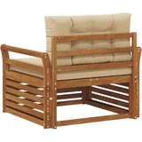  Set vanjskih sofa Čvrsto drvo akacije i poliester Prirodna - Prirodno i bež Zakrivljeni | shoptok.hr