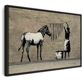  Slika - Banksy: Washing Zebra on Concrete (1 Part) Wide 120x80 U crnom drvenom okviru | shoptok.hr