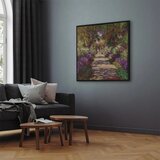  Slika - Claude Monet – A Pathway in Monet\'s Garden 40x40 U crnom drvenom okviru | shoptok.hr