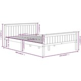  Posteljni okvir temno rjav iz trdne borovine 120x200 cm, (20646740) | Shoptok.si