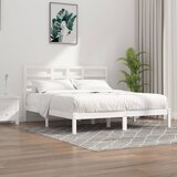 The Living Store Posteljni okvir bel iz trdnega lesa 200x200 cm - Posteljni Okvir, (21529996) | Shoptok.si
