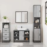  3-dijelni set kupaonskog namještaja siva boja hrasta drveni | shoptok.hr