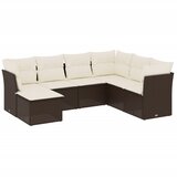 7-dijelni set vrtnih sofa od poliratana s jastucima smeđi | shoptok.hr