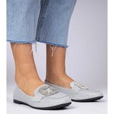 D/CEO marka niezdefiniowana Silver glitter moccasins with rhinestones Sawelia cijene