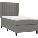 Krevet s oprugama i madracem tamnosivi 90 x 190 cm od tkanine | Eponuda.com