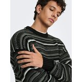 Only & Sons Pulover 'ONSROY' siva / crna / bijela | shoptok.hr
