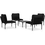  5-dijelna vrtna garnitura s jastucima crna PVC | shoptok.hr