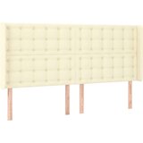  Uzglavlje krem 203 x 16 x 118/128 cm od umjetne kože | shoptok.hr