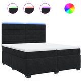  Krevet s oprugama i madracem crni 200x200 cm baršunasti | shoptok.hr
